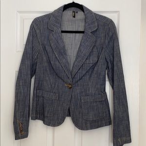 Denim look blazer jacket